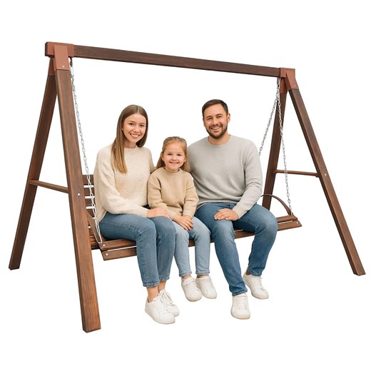 Drewniana huśtawka ogrodowa stojąca Z3-M23 ze sklepu Edinos.pl w kategorii Huśtawki ogrodowe - zdjęcie 186634978