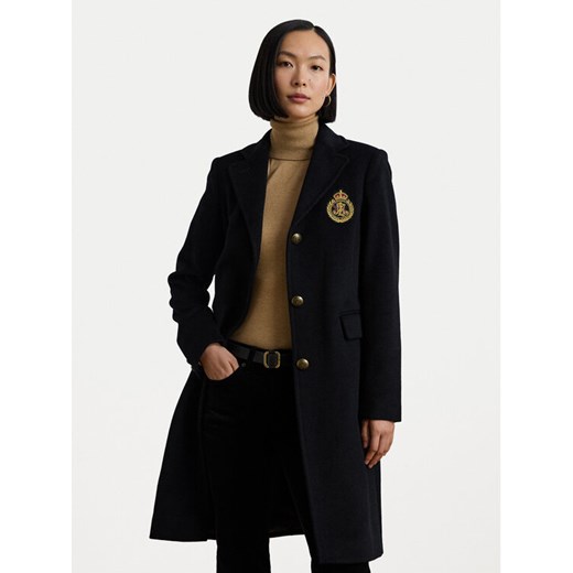 LAUREN RALPH LAUREN Płaszcz wełniany 297958509001 Czarny Regular Fit ze sklepu MODIVO w kategorii Płaszcze damskie - zdjęcie 186636668