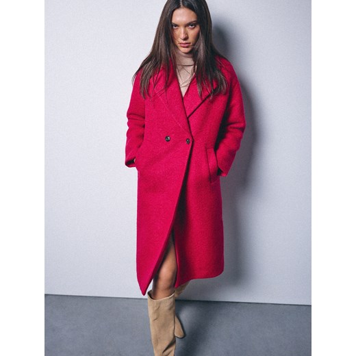 Mohito - Płaszcz z wełną - fioletowy ze sklepu Mohito w kategorii Płaszcze damskie - zdjęcie 186637719