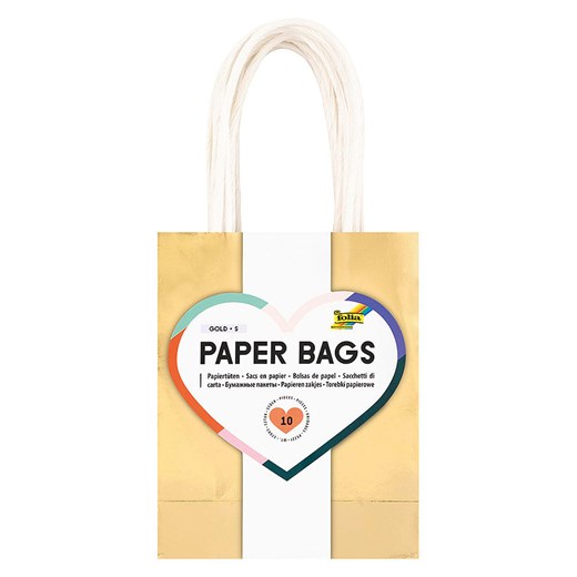 folia PAPER Papierowe torebki (10 szt.) w kolorze złotym ze sklepu Limango Polska w kategorii Akcesoria biurowe - zdjęcie 186638795