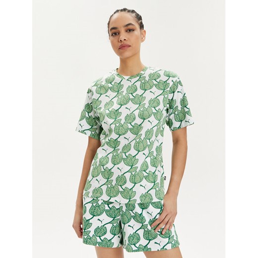 Puma T-Shirt Ess+ Blossom 679493 Zielony Relaxed Fit Puma S MODIVO