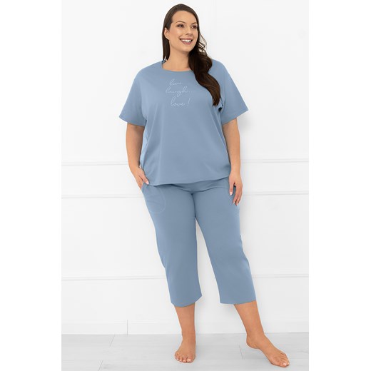 Piżama Italian Fashion Ksara kr.r. sp.3/4 stalowy ze sklepu kontri.pl w kategorii Piżamy damskie - zdjęcie 186640346