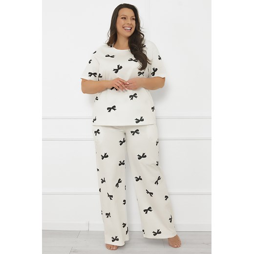 Piżama Italian Fashion Figaro kr.r. dł.sp. druk/biały ze sklepu kontri.pl w kategorii Piżamy damskie - zdjęcie 186640349