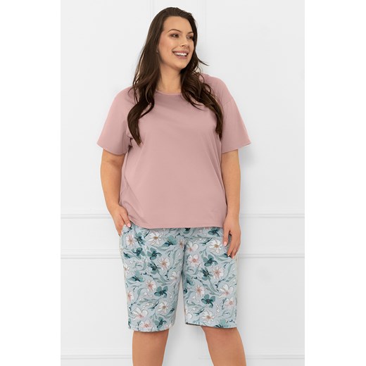 Piżama Italian Fashion Perlis kr.r. sp.1/2 róż pudrowy/druk - id: 39195 - marki Italian Fashion - 186640357 Piżama Italian Fashion Perlis kr.r. sp.1/2 róż pudrowy/druk ze sklepu kontri.pl w kategorii Piżamy damskie - zdjęcie 186640357