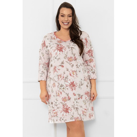 Nocna koszula Italian Fashion Salta r.3/4 druk/róż ze sklepu kontri.pl w kategorii Koszule nocne - zdjęcie 186640389