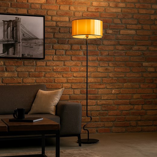 Czarno-złota lampa podłogowa w stylu glamour JERSEY MIRROR - id: 10548 - marki Ciekot Partners Sp. Z O. O. - 186640829 Czarno-złota lampa podłogowa w stylu glamour JERSEY MIRROR ze sklepu Lysne w kategorii Lampy podłogowe - zdjęcie 186640829