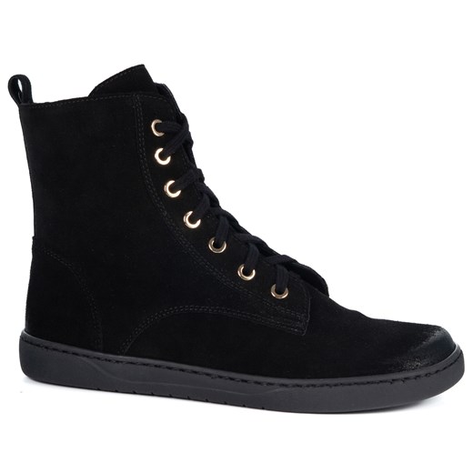 Buty damskie barefoot zimowe skórzane Olivier Liv 1303 ocieplane czarne nubuk ze sklepu butyolivier w kategorii Półbuty damskie - zdjęcie 186640906