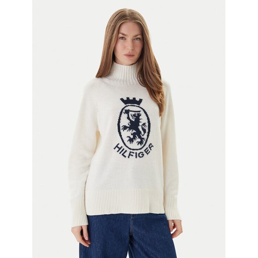 Tommy Hilfiger Golf WW0WW46434 Écru Regular Fit ze sklepu MODIVO w kategorii Swetry damskie - zdjęcie 186642189