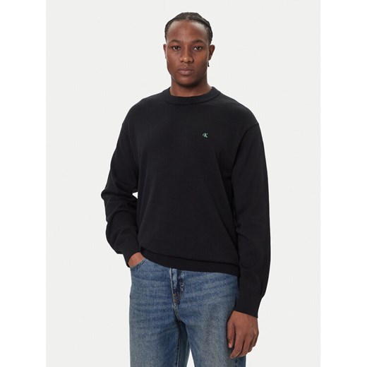 Calvin Klein Jeans Sweter LV04RC309G Czarny Regular Fit ze sklepu MODIVO w kategorii Swetry męskie - zdjęcie 186642195