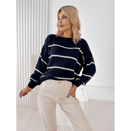 sweter ashbury granatowy one size ze sklepu UBRA w kategorii Swetry damskie - zdjęcie 186643077