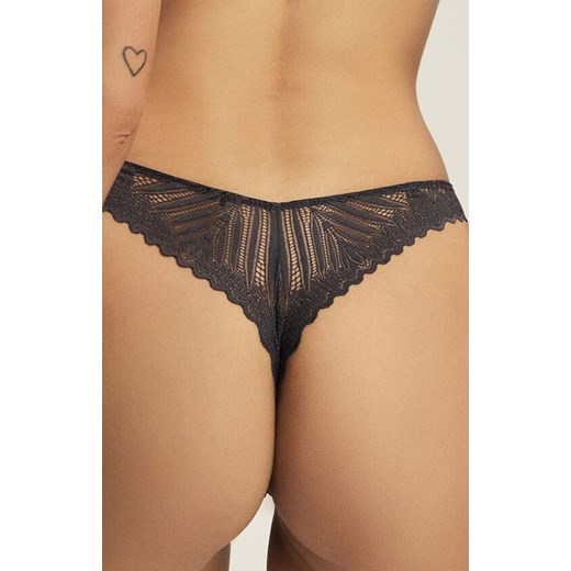 Esotiq koronkowe stringi damskie Onika 44221-90X, Kolor szary, Rozmiar L, Esotiq ze sklepu Intymna w kategorii Majtki damskie - zdjęcie 186643339