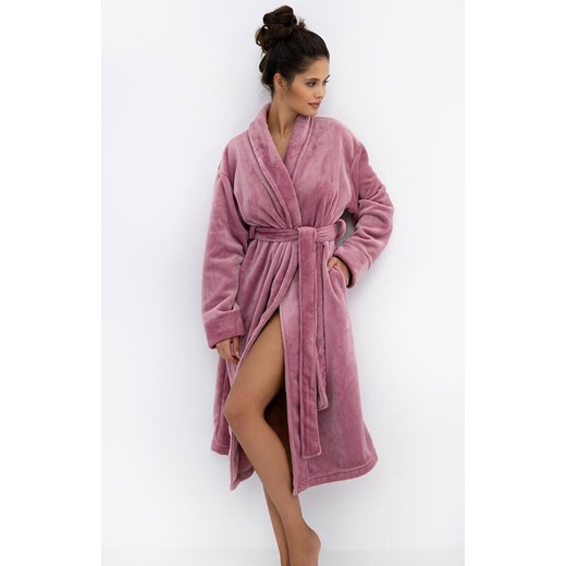 Sensis długi szlafrok damski wrzosowy Chana, Kolor wrzosowy, Rozmiar S, SENSIS Sensis S Intymna