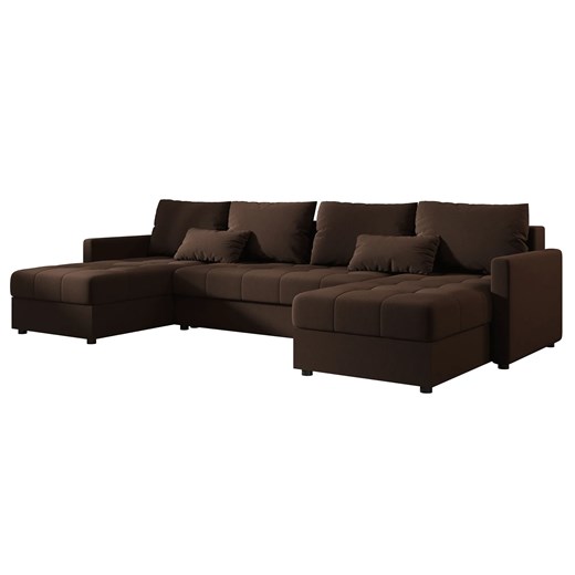 Brązowy rozkładany narożnik w kształcie U G6-E87 - id: 53418 - marki Elior - 186643605 Brązowy rozkładany narożnik w kształcie U G6-E87 ze sklepu Edinos.pl w kategorii Narożniki - zdjęcie 186643605