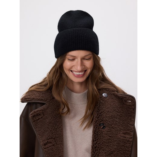 Reserved - Czapka z kaszmirem - czarny ze sklepu Reserved w kategorii Czapki zimowe damskie - zdjęcie 186645525