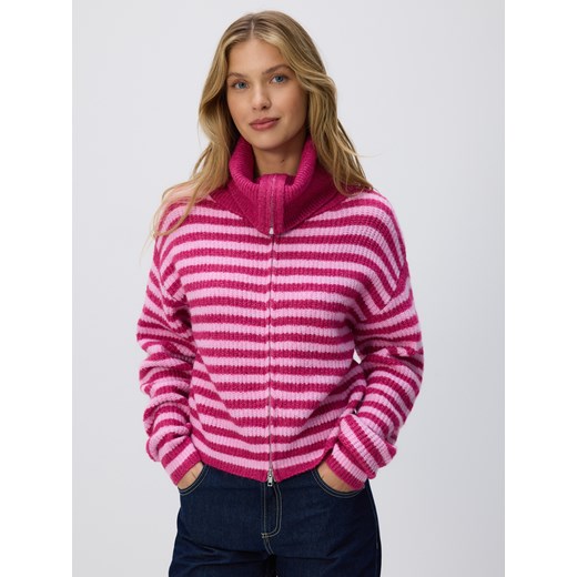 Reserved - Kardigan w paski z golfem - wielobarwny Reserved L Reserved