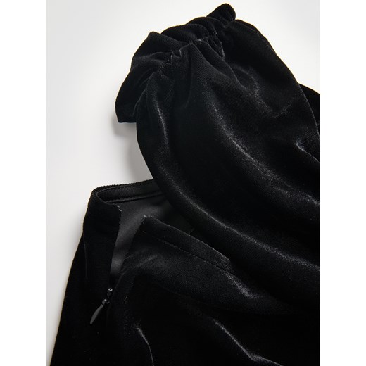 Reserved - Welurowa sukienka midi - czarny Reserved XXL Reserved