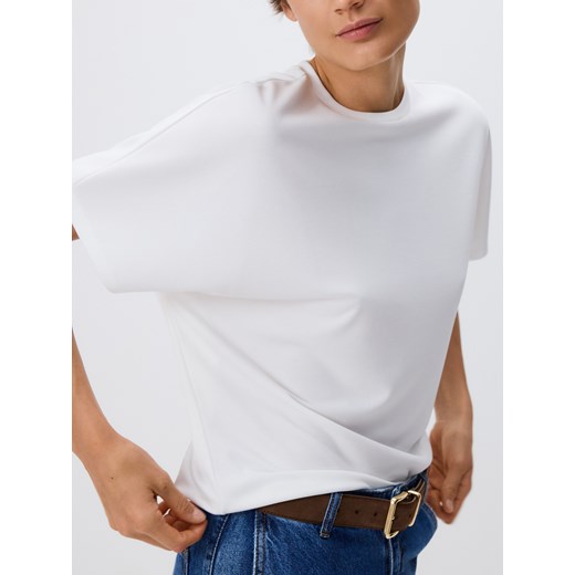 Reserved - T-shirt oversize z modalem - biały Reserved L Reserved