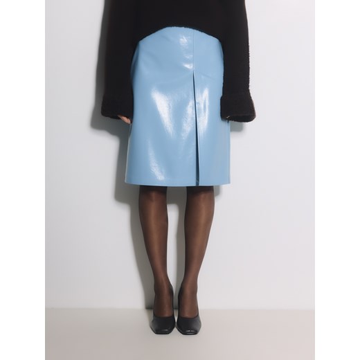 Reserved - Spódnica z imitacji skóry - jasnoniebieski Reserved XS Reserved