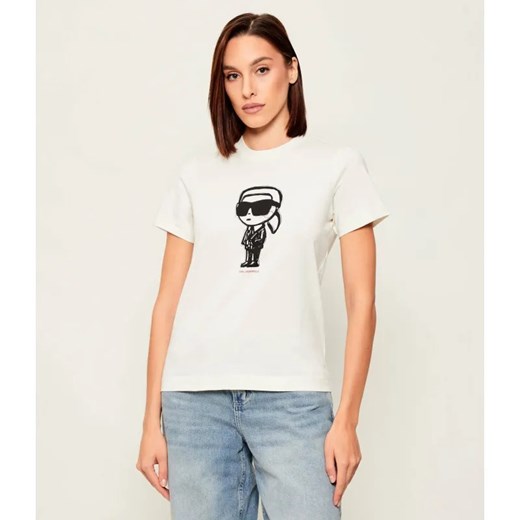 Karl Lagerfeld T-shirt IKON SKETCH | Regular Fit ze sklepu Gomez Fashion Store w kategorii Bluzki damskie - zdjęcie 186646996