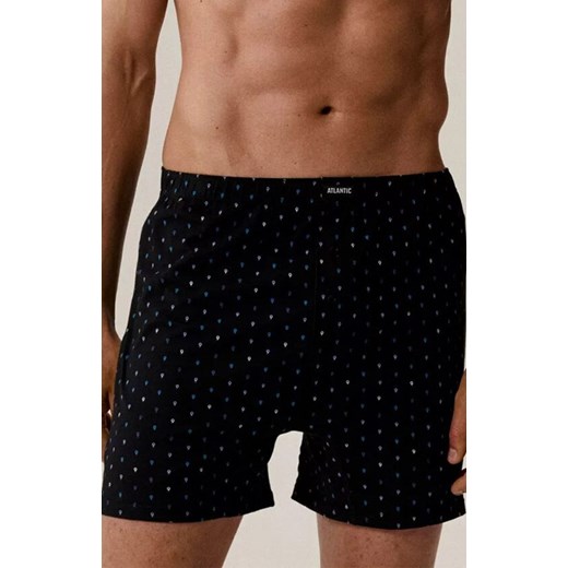 2-pack bokserki męskie luźne 2MBX-081-CZARNY, Kolor czarny-wzór, Rozmiar M, ATLANTIC ze sklepu Intymna w kategorii Majtki męskie - zdjęcie 186648735