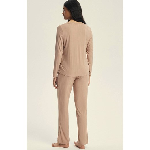Esotiq długa piżama damska Jenius 44388-80X, Kolor beżowy, Rozmiar L, Esotiq ze sklepu Intymna w kategorii Piżamy damskie - zdjęcie 186649045