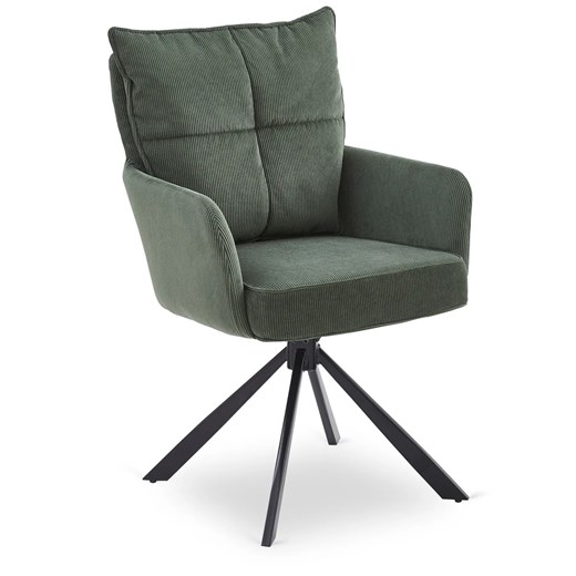 Zielony fotel obrotowy sztruksowy - Herry ze sklepu Edinos.pl w kategorii Krzesła biurowe - zdjęcie 186649708