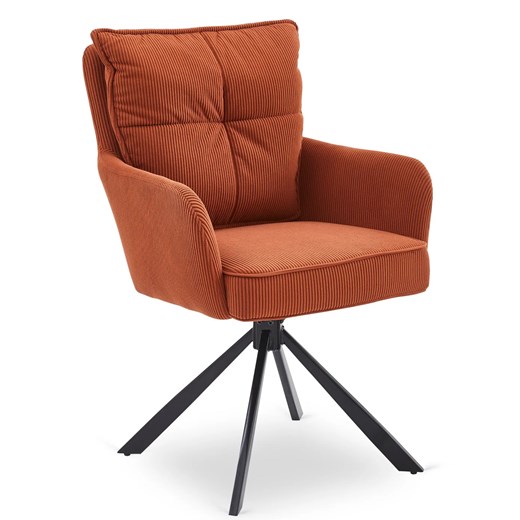 Sztruksowy rudy fotel obrotowy - Herry ze sklepu Edinos.pl w kategorii Krzesła biurowe - zdjęcie 186649719