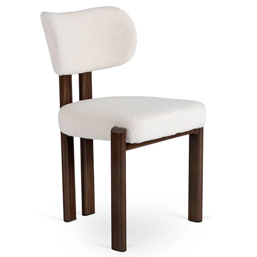 Stylowe krzesło orzech + kremowy - Benso ze sklepu Edinos.pl w kategorii Krzesła - zdjęcie 186649765