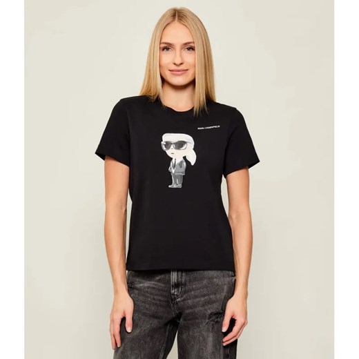 Karl Lagerfeld T-shirt IKON AQUARELLE K | Regular Fit ze sklepu Gomez Fashion Store w kategorii Bluzki damskie - zdjęcie 186649926