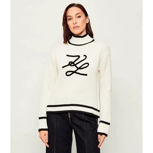 Karl Lagerfeld Półgolf Soutache Autograph | Loose fit | z dodatkiem wełny Karl Lagerfeld S Gomez Fashion Store