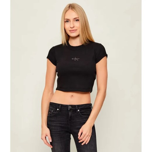 Calvin Klein Jeans T-shirt | Cropped Fit ze sklepu Gomez Fashion Store w kategorii Bluzki damskie - zdjęcie 186649946