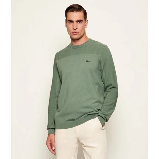 BOSS GREEN Sweter KN_Momentum-X CN | Regular Fit | z dodatkiem wełny - id: BG255M000070358 - marki BOSS HUGO BOSS - 186649948 BOSS GREEN Sweter KN_Momentum-X CN | Regular Fit | z dodatkiem wełny ze sklepu Gomez Fashion Store w kategorii Swetry męskie - zdjęcie 186649948