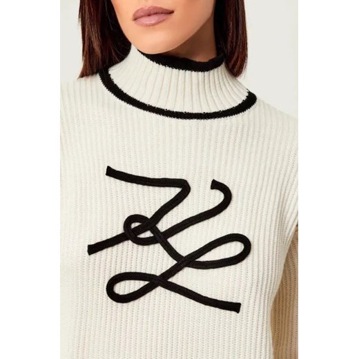 Karl Lagerfeld Półgolf Soutache Autograph | Loose fit | z dodatkiem wełny Karl Lagerfeld XS Gomez Fashion Store