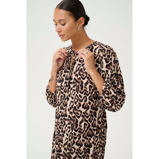 Kaffe Sukienka w kolorze beżowo-czarno-brązowym Kaffe 34 wyprzedaż Limango Polska