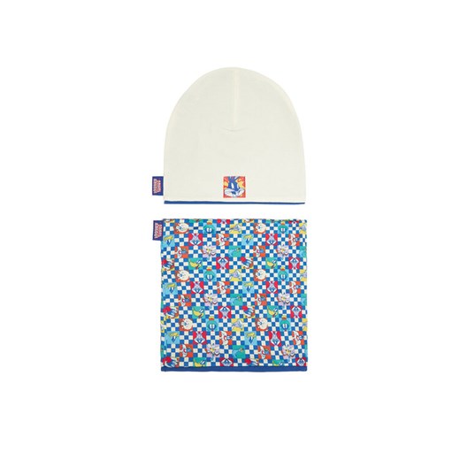 Komplet czapka i komin Looney Tunes CEO-ACCCS-AW25-203WBLT Écru ze sklepu eobuwie.pl w kategorii Czapki dziecięce - zdjęcie 186652765