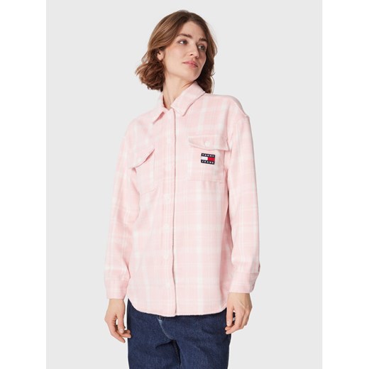 Tommy Jeans Koszula DW0DW15035 Różowy Relaxed Fit ze sklepu MODIVO w kategorii Koszule damskie - zdjęcie 186655227