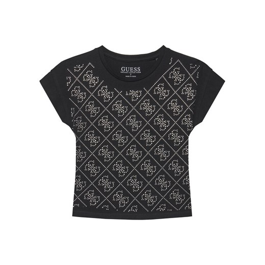 Guess T-Shirt J5YI37 K6YW4 Czarny Regular Fit ze sklepu MODIVO w kategorii Bluzki dziewczęce - zdjęcie 186655367