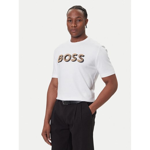 BOSS T-Shirt H-Thompson 656 50551902 Biały Regular Fit ze sklepu MODIVO w kategorii T-shirty męskie - zdjęcie 186655477