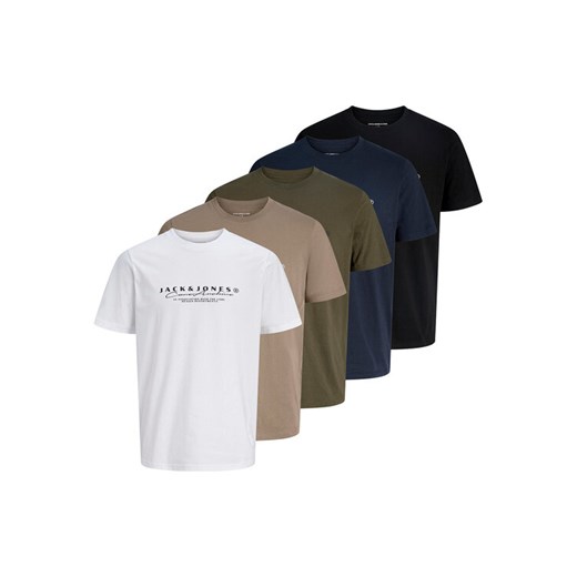 Jack & Jones Komplet 5 t-shirtów Point 12294212 Kolorowy Regular Fit ze sklepu MODIVO w kategorii T-shirty męskie - zdjęcie 186655629