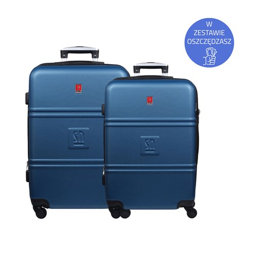 zestaw 2 niebieskich walizek (walizka duża i średnia) z ABS p ze sklepu Słoń Torbalski w kategorii Walizki - zdjęcie 186658828
