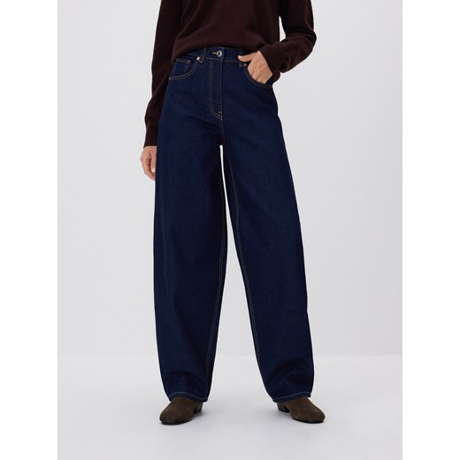 Reserved - Jeansy balloon fit - granatowy ze sklepu Reserved w kategorii Jeansy damskie - zdjęcie 186660788