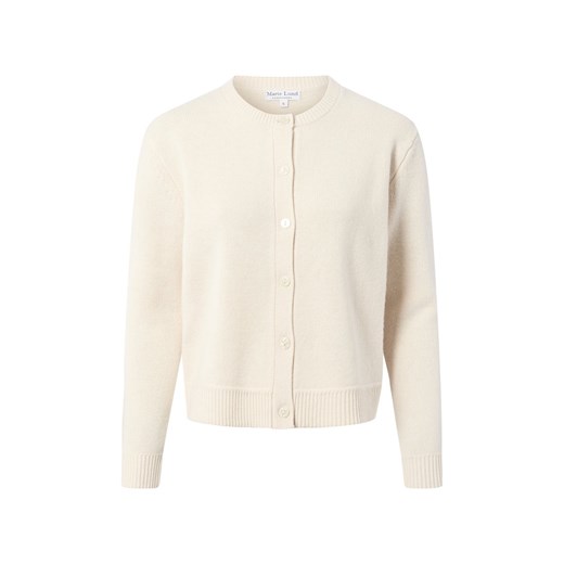 Marie Lund Damski kardigan z wełny merynosów Kobiety drobna dzianina écru jednolity ze sklepu vangraaf w kategorii Swetry damskie - zdjęcie 186661279