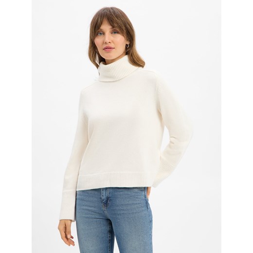 JOOP! Sweter damski z zawartością kaszmiru - Kristin Kobiety Kaszmir écru jednolity ze sklepu vangraaf w kategorii Swetry damskie - zdjęcie 186661295