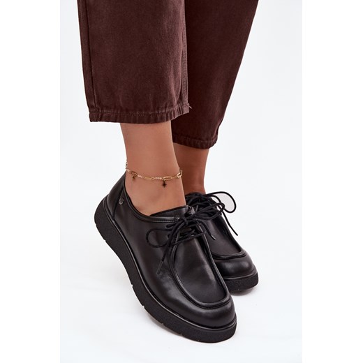 Damskie Półbuty Skóra Naturalna Czarne Maciejka K7189-01 ze sklepu ZAZOO w kategorii Półbuty damskie - zdjęcie 186661716