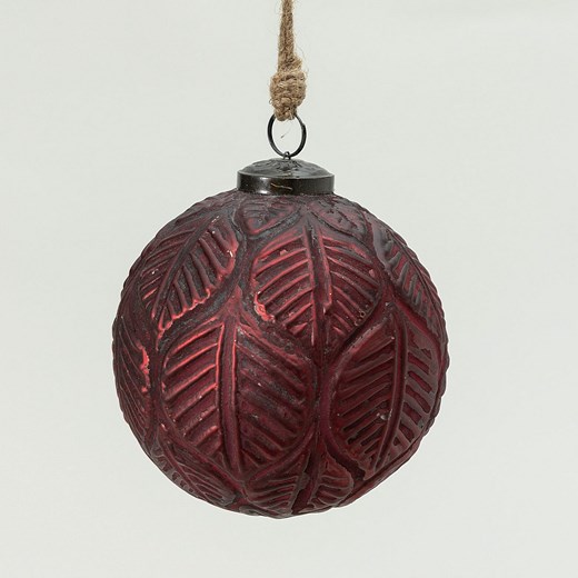 Bombka szklana Rustic Leaf II 12 cm ze sklepu dekoria.pl w kategorii Dekoracje bożonarodzeniowe - zdjęcie 186661819