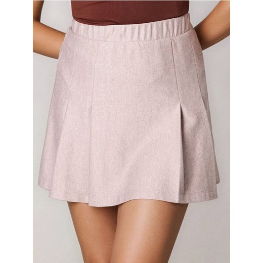 Sinsay - Plisowana spódnica mini - beżowy - id: 147FJ-08M - marki Sinsay - 186665407 Sinsay - Plisowana spódnica mini - beżowy ze sklepu Sinsay w kategorii Spódnice - zdjęcie 186665407