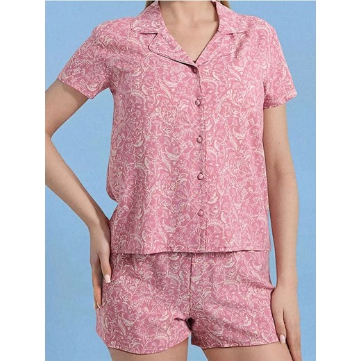 Sinsay - Piżama dwuczęściowa ze wzorkiem - różowy Sinsay XL Sinsay