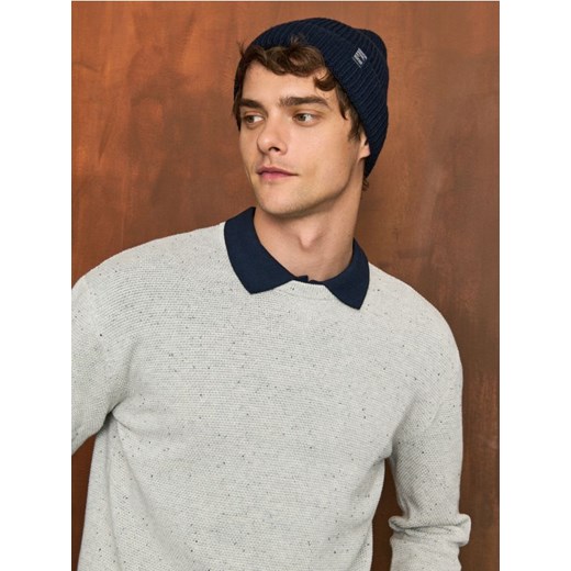 Sinsay - Czapka beanie - granatowy ze sklepu Sinsay w kategorii Czapki zimowe męskie - zdjęcie 186665485