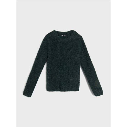 Sinsay - Sweter z futrzanym wykończeniem - zielony ze sklepu Sinsay w kategorii Swetry damskie - zdjęcie 186665486