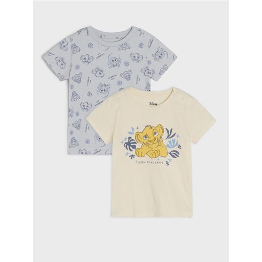 Sinsay - Koszulki 2 pack Disney - kremowy Sinsay 104 (3-4 l) wyprzedaż Sinsay